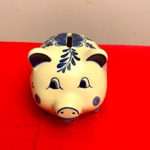 Delft Vintage Handpainted Miniature Piggy Bank